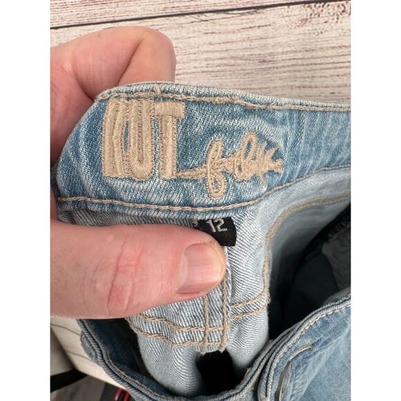 Kut from the Kloth Katy Boyfriend Distressed Jeans Women's‎ 12 Blue Light Wash - Picture 8 of 13